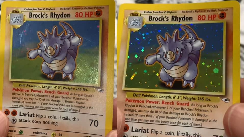 How to restore pokemon cards Brock's Rhydon