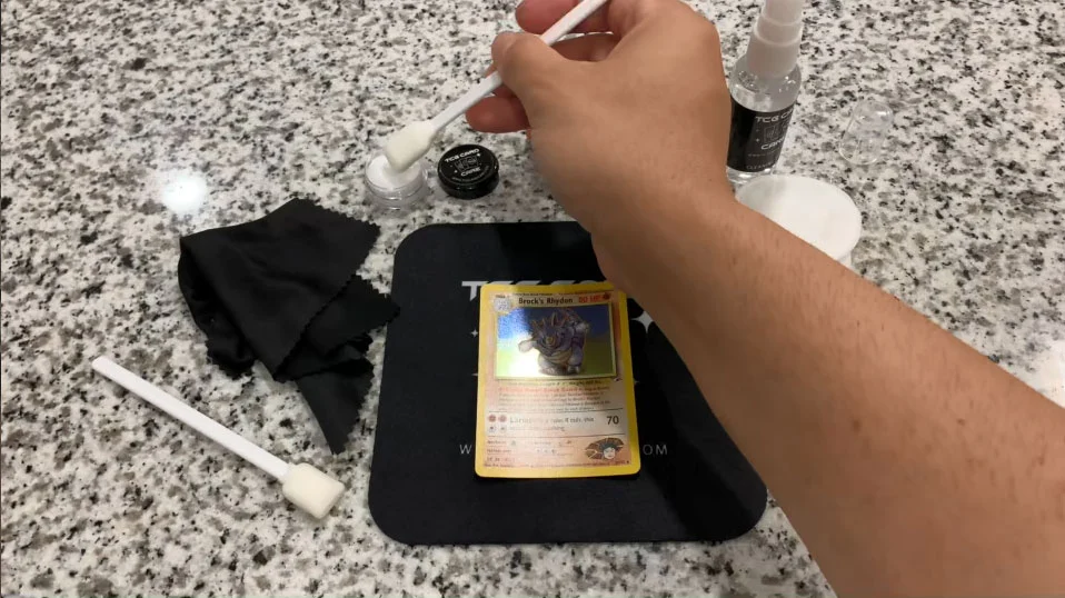 Restoring pokemon cards Brock's Rhydon Step 2