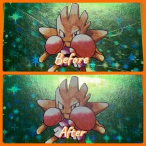 A restored pokemon holographic trading card